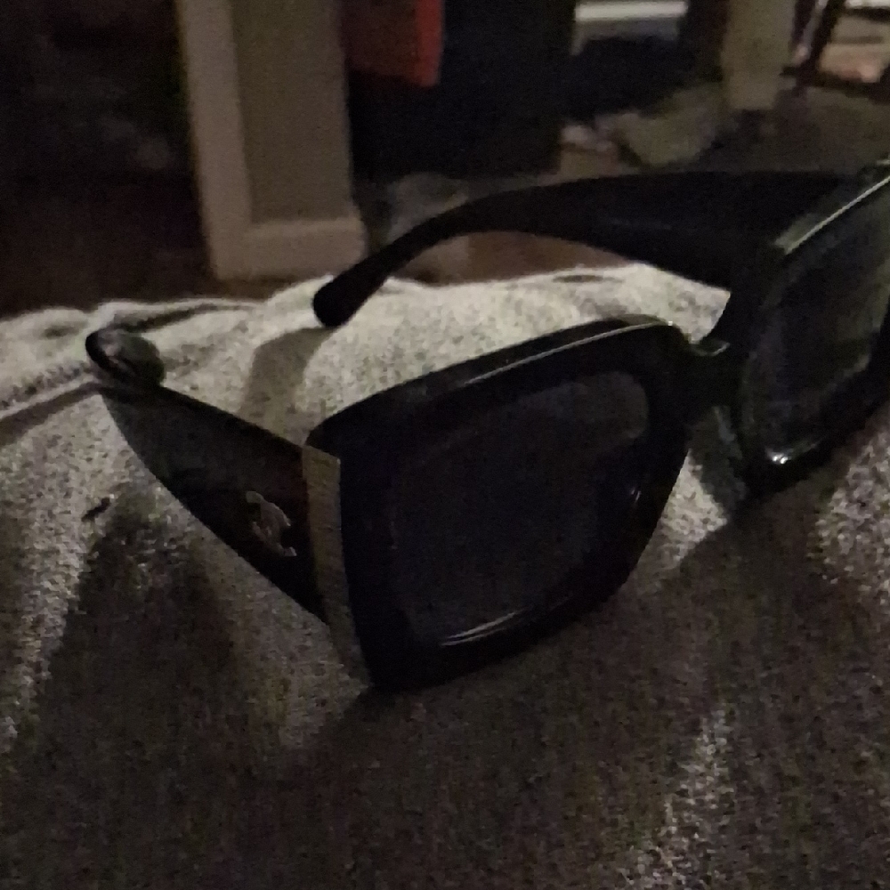 CHANEL Black Glasses with Gold Accents